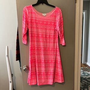 Grace Vibrant Pink Long Sleeve Dress